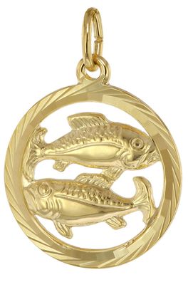 trendor Schmuck Sternzeichen Fische 333 Gold Anhänger Ø 16 mm 39000-03