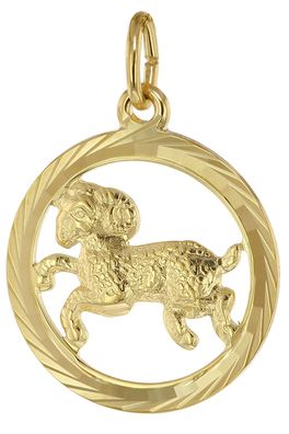 trendor Schmuck Sternzeichen Widder 333 Gold Anhänger Ø 16 mm 39000-04