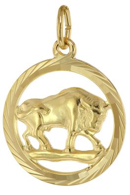 trendor Schmuck Sternzeichen Stier 333 Gold Anhänger Ø 16 mm 39000-05