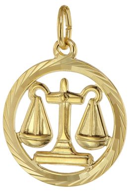 trendor Schmuck Sternzeichen Waage 333 Gold Anhänger Ø 16 mm 39000-10