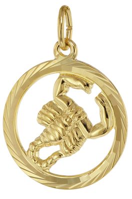 trendor Schmuck Sternzeichen Skorpion 333 Gold Anhänger Ø 16 mm 39000-11