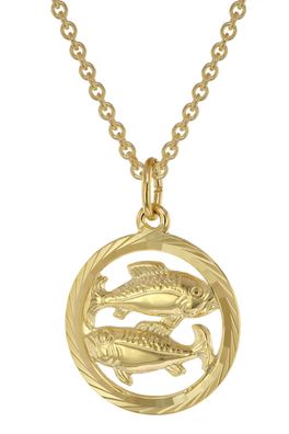trendor Schmuck Sternzeichen Fische Gold 333 Anhänger Ø 16 mm + Halskette 75940-03