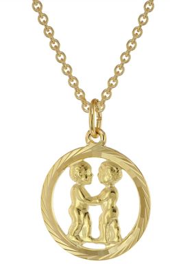 trendor Schmuck Sternzeichen Zwilling Gold 333 Anhänger Ø 16 mm + Halskette 75940-06