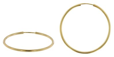 trendor Schmuck Damen Ohrringe Gold 333 / 8K Creolen Breite 2 mm Ø 40 mm 51171