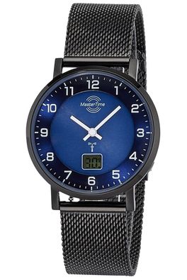 Master Time Damen-Funkuhr mit Milanaiseband Schwarz MTLS-10742-32M