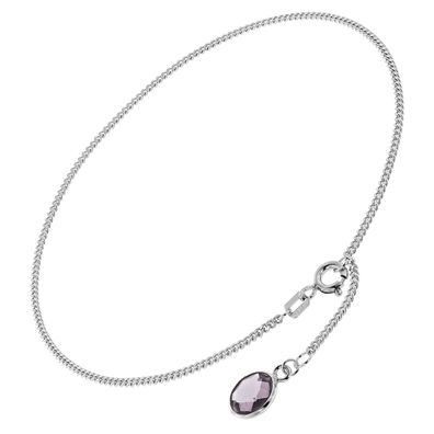 trendor Schmuck Fußkette 925 Sterlingsilber Mit Lila Quarz 51333