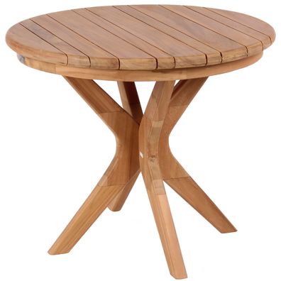 Teakholz Garten-/Beistelltisch - bene living - Burton rund Ø 60 cm