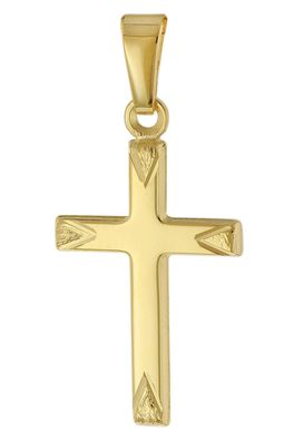 trendor Schmuck Kreuz-Anhänger Gold 585 / 14 Karat für Damen, Herren, Kinder 51798