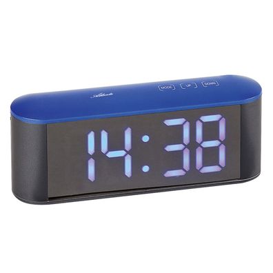 Atlanta Wecker mit LED-Anzeige Anthrazit / Blau 1133/5