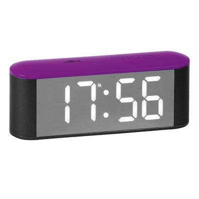 Atlanta Wecker mit LED-Anzeige Grau / Violett 1133/8