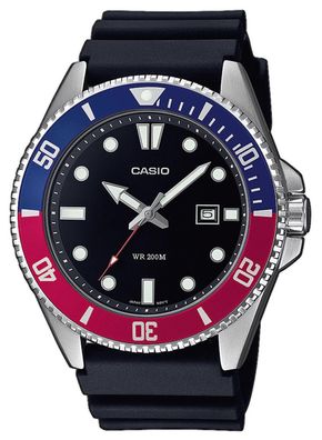 Casio Collection Herren-Taucheruhr Blau/Rot MDV-107-1A3VEF