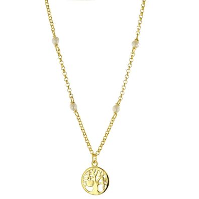 trendor Schmuck Lebensbaum Collier 925 Sterlingsilber Goldplattiert 51361