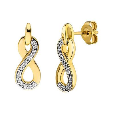 Viventy Schmuck Ohrringe für Damen Gold auf Silber 925 Zirkonia-Ohrhänger 784324