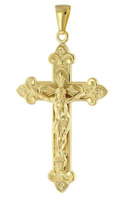 trendor Schmuck Kreuz-Anhänger mit Korpus Gold 333 (8 Karat) 45 x 29 mm 41058