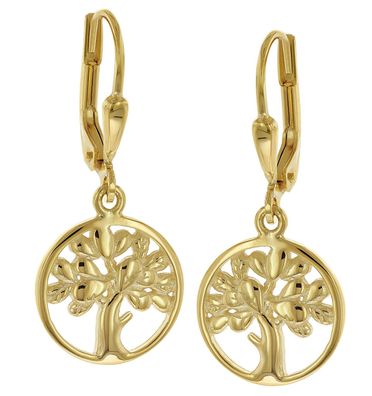trendor Schmuck Damen Ohrringe Gold 333 / 8K Lebensbaum Ohrhänger 41492
