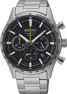 Seiko Herren-Chronograph Stahl/Schwarz SSB413P1