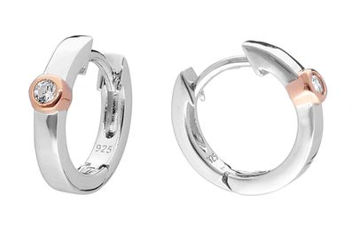trendor Schmuck Kinder-Ohrringe Silber 925 Klapp-Creolen Ø 13 mm 41603