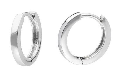 trendor Schmuck Damen Ohrringe 925 Silber Klapp-Creolen Ø 15 mm 41607
