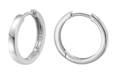 trendor Schmuck Damen-Ohrringe 925 Silber Klapp-Creolen Ø 17 mm 41612