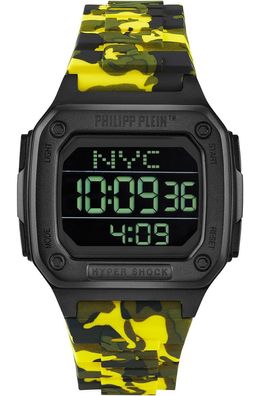 Philipp Plein Digitaluhr Hyper $hock Camouflage Gelb PWHAA1722