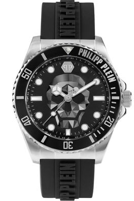Philipp Plein Herrenuhr The $kull Diver Schwarz/Stahl PWOAA0122