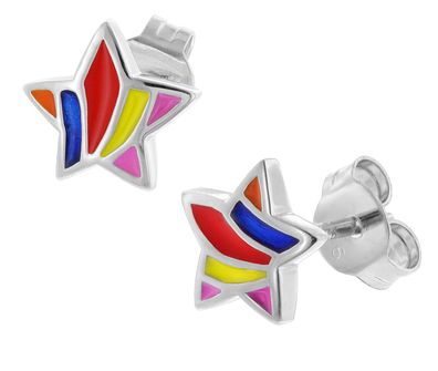trendor Schmuck Kinder Ohrringe Silber 925 Stern Ohrstecker 41644
