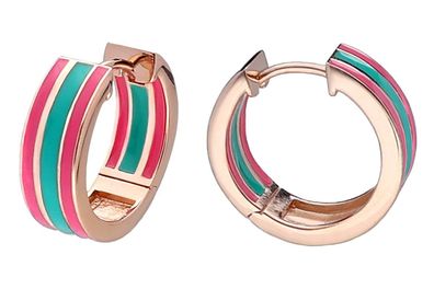 trendor Schmuck Damen Ohrringe 925 Silber Rosé Vergoldet Klapp-Creolen 41662