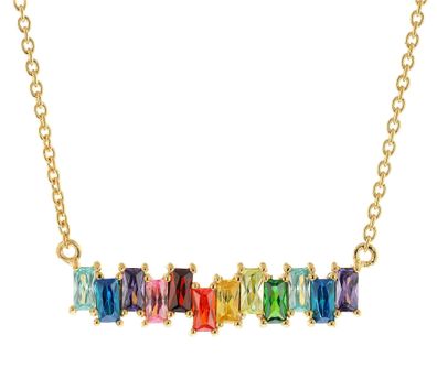 trendor Schmuck Damen-Kette 925 Silber Vergoldet Zirkonia Collier 41671