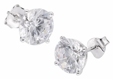 trendor Schmuck Ohrringe 925 Silber Zirkonia Ohrstecker Ø 9,5 mm 41713