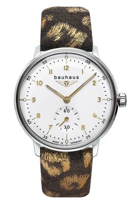 Bauhaus Damenuhr Kleine Sekunde Grau/Goldfarben 2037-1