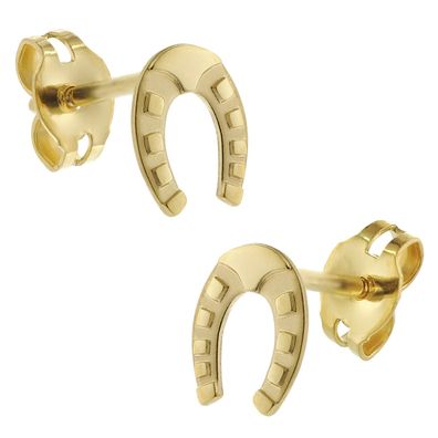 trendor Schmuck Kinder Ohrringe Gold 333 / 8K Hufeisen Ohrstecker 41855