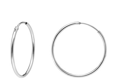 trendor Schmuck Damen Ohrringe 925 Silber Creolen ? 32 mm 15046