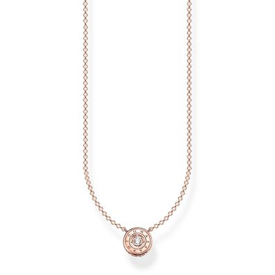 Thomas Sabo Schmuck Damen-Kette Kreis mit Weißem Stein Roségoldfarben KE1881-416-14