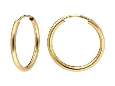 trendor Schmuck Damen-Ohrringe Gold 333 / 8K Creolen Breite 2 mm Ø 20 mm 15174