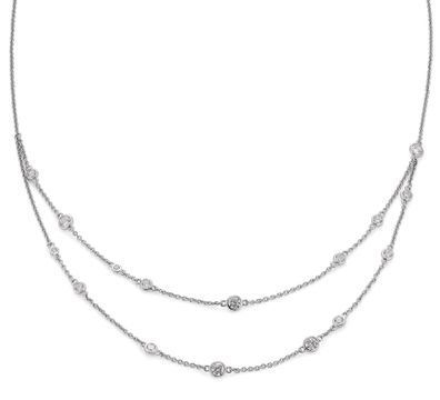 trendor Schmuck Damen-Halskette 925 Silber mit Zirkonia 15132