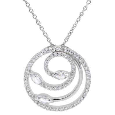trendor Schmuck Damen-Kette Silber mit Zirkonia 15147
