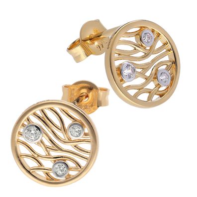 trendor Schmuck Damen-Ohrringe Ohrstecker Silber Vergoldet 15155