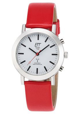 ETT Eco Tech Time Funk-Solar Damenuhr Station Watch Rot ELS-11582-11L