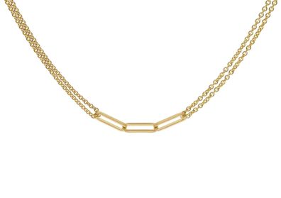 trendor Schmuck Damen-Kette 925 Silber Vergoldet zweireihiges Collier 15493