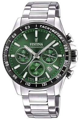 Festina Herren-Chronograph Stahl/Grün F20560/4