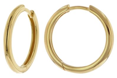 trendor Schmuck Damen Ohrringe 925 Silber Vergoldet Klappcreolen Ø 20 mm 15585