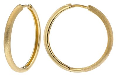 trendor Schmuck Damen Ohrringe 925 Silber Vergoldet Klapp-Creolen Ø 20 mm 15586