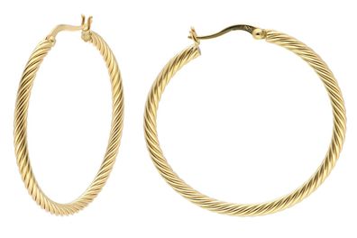 trendor Schmuck Damen-Ohrringe 925 Silber Vergoldet Creolen Ø 40 mm 15599