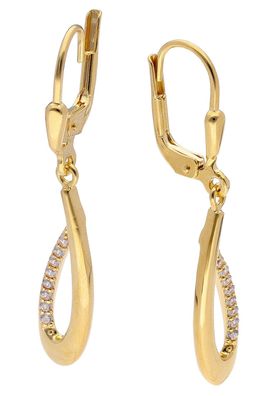 trendor Schmuck Damen-Ohrringe 925 Silber Vergoldet mit Synth. Zirkonias 15610