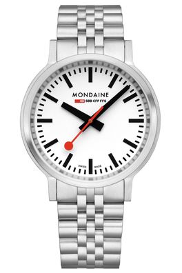 Mondaine Herrenuhr stop2go mit Stahlband 41 mm MST.4101B. SJ.2SE