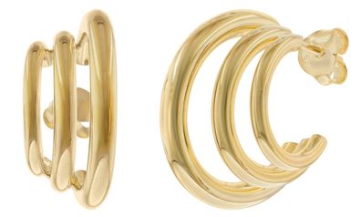 trendor Schmuck Damen-Ohrringe Halbcreolen 925 Silber Vergoldet ? 22 mm 15927
