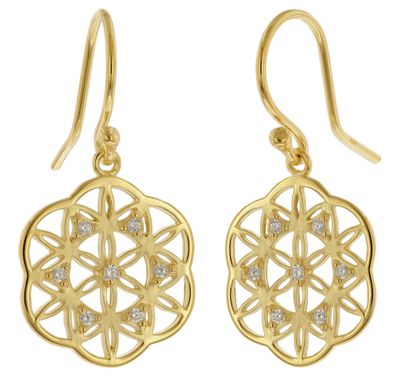 trendor Schmuck Damen-Ohrringe Mandala 925 Silber Vergoldet 15938