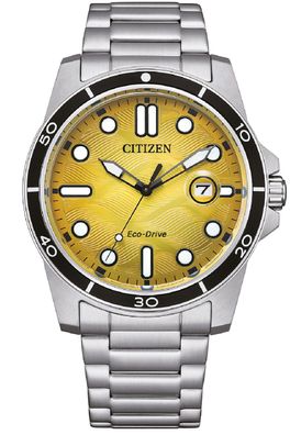 Citizen Eco-Drive Solaruhr für Herren Stahl/Gelb AW1816-89X