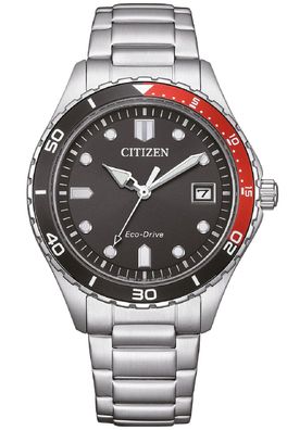 Citizen Eco-Drive Solaruhr in Unisexgröße Stahl/Schwarz AW1820-81E
