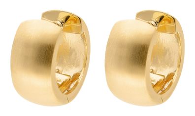 trendor Schmuck Damen-Ohrringe 925 Silber Vergoldet Creolen Ø 15 mm 68076